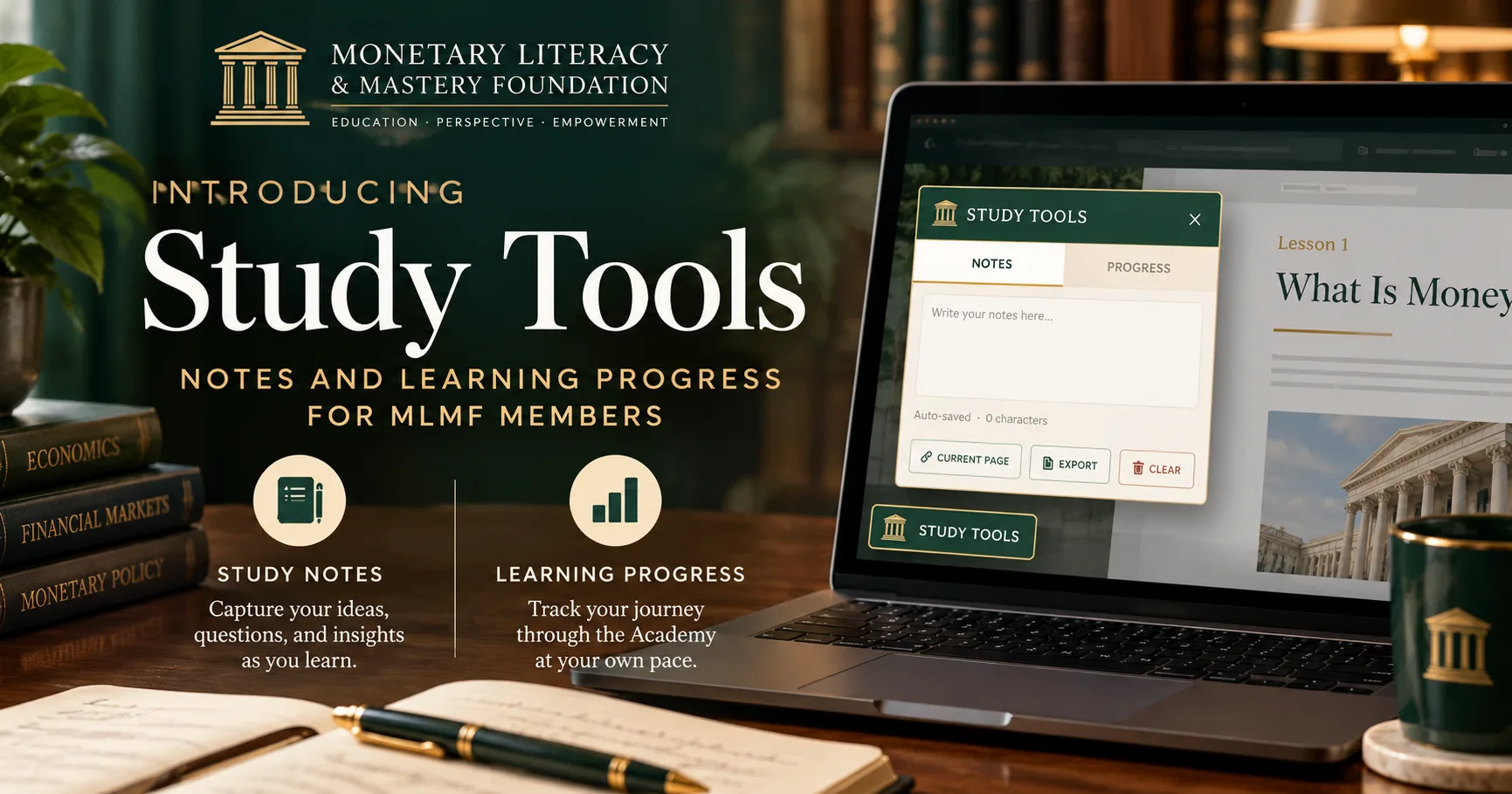 Introducing Study Tools: Notes and Learning Progress for MLMF Members