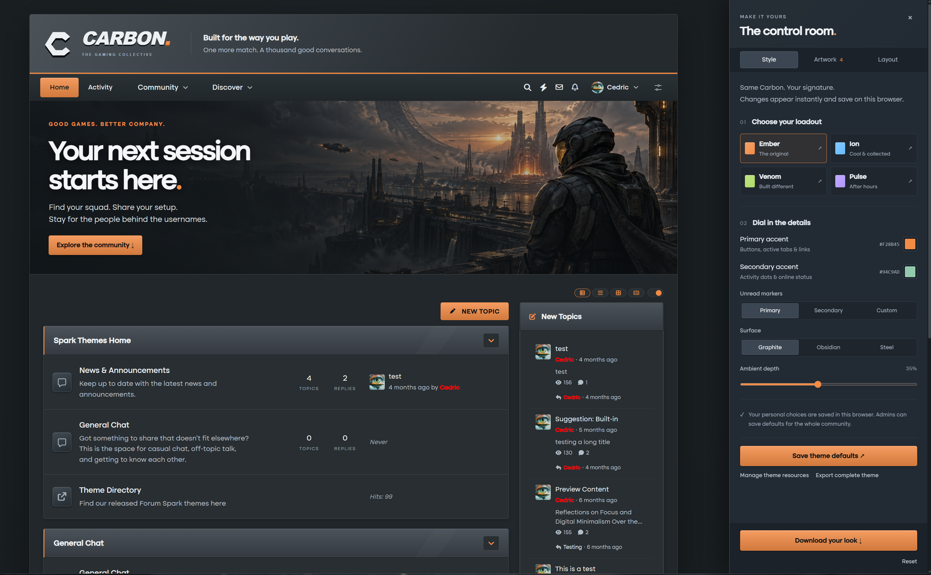 Carbon screenshot