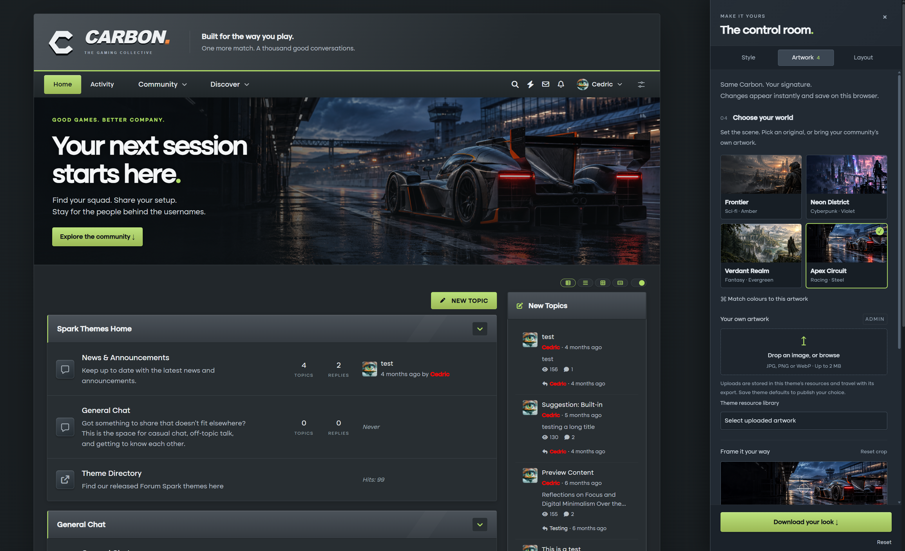 Carbon screenshot