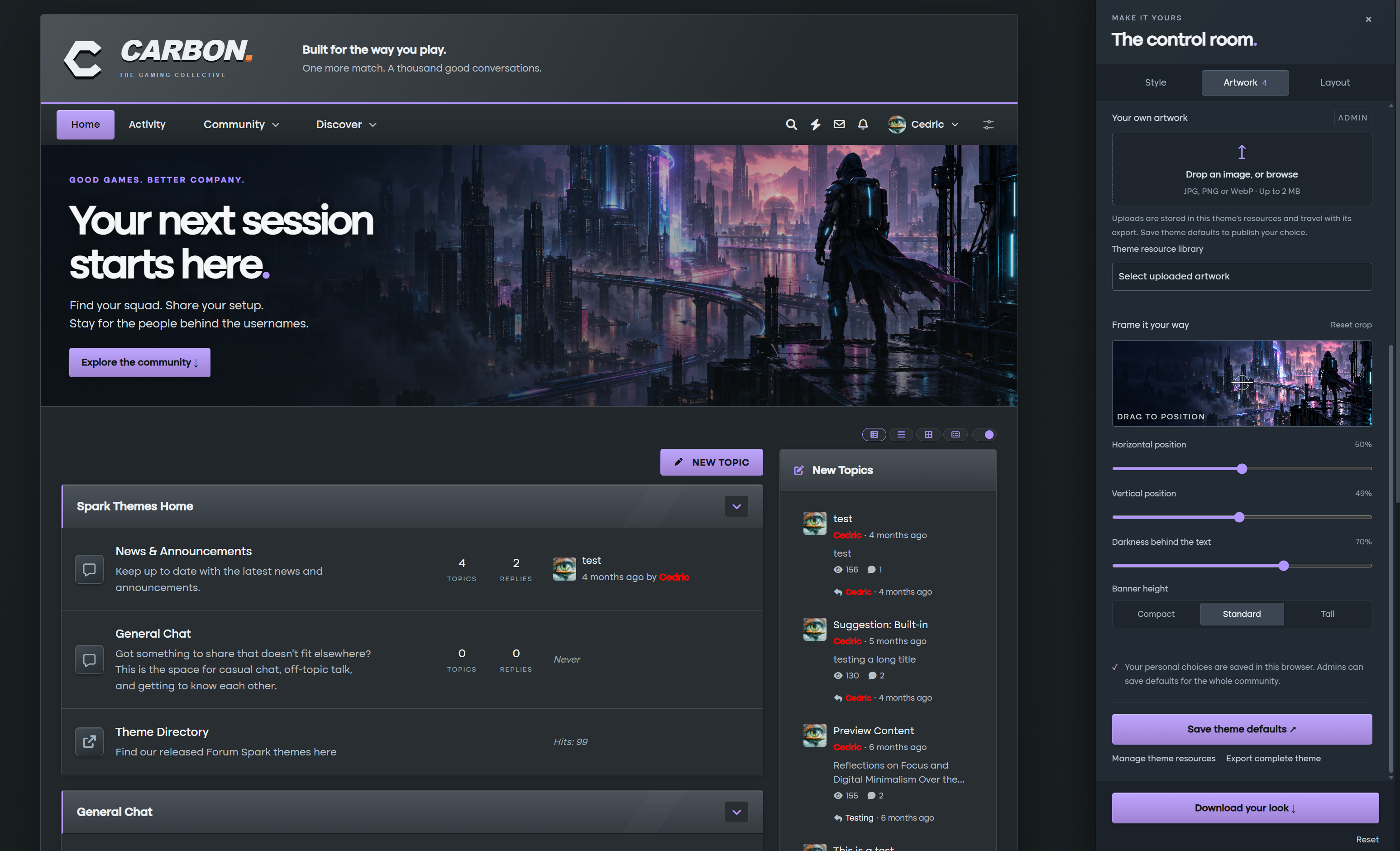 Carbon screenshot