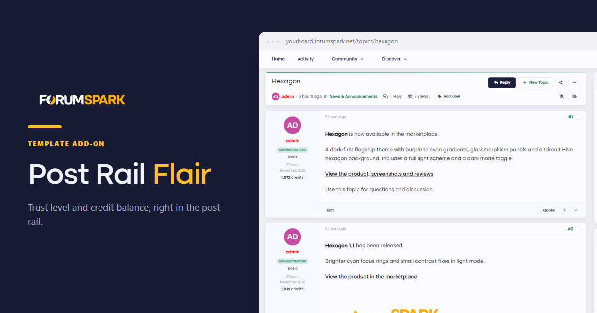 Post Rail Flair screenshot